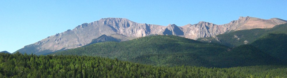 View of Pikes Peak from Woodland Park